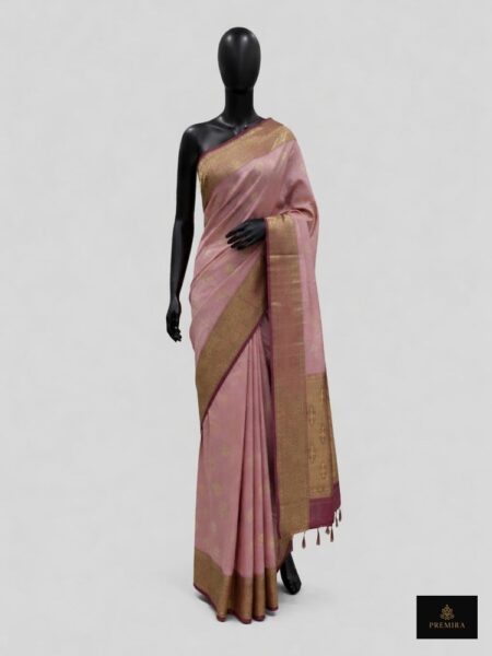 Rose Gold Heritage Silk Saree